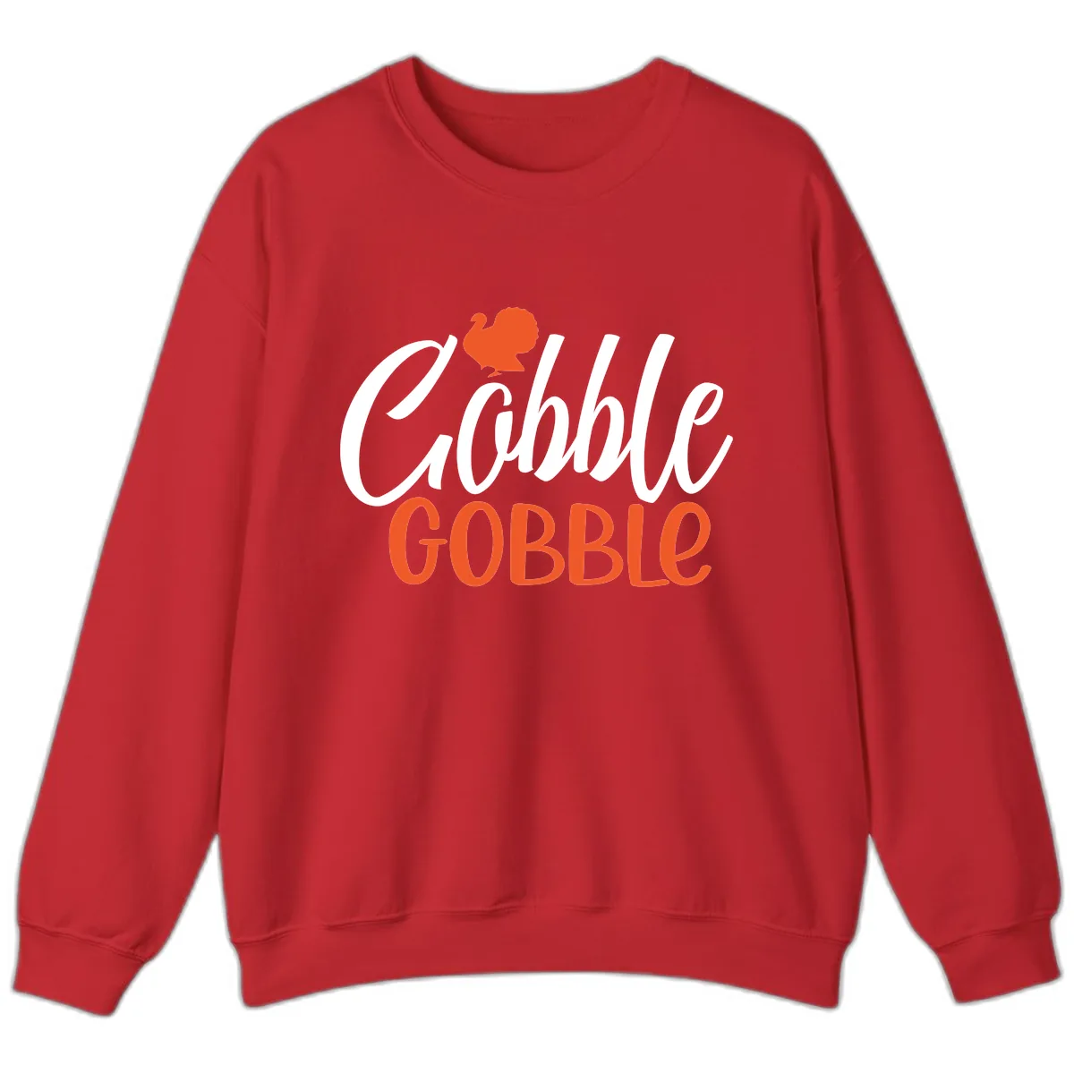 Gobble Gobble Turkey Thanksgiving Design Sweatshirt in Red