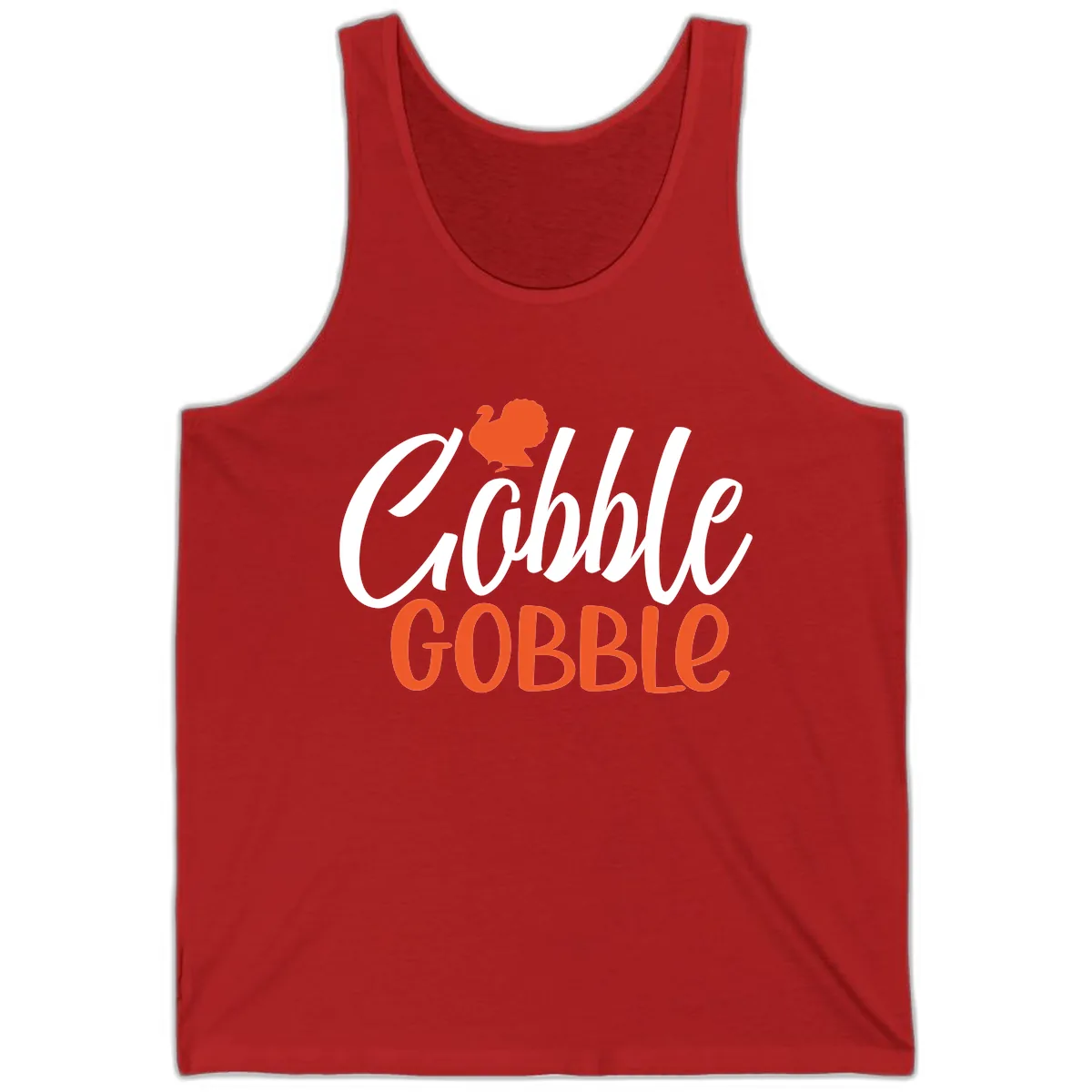 Gobble Gobble Turkey Thanksgiving Design Tank in Red