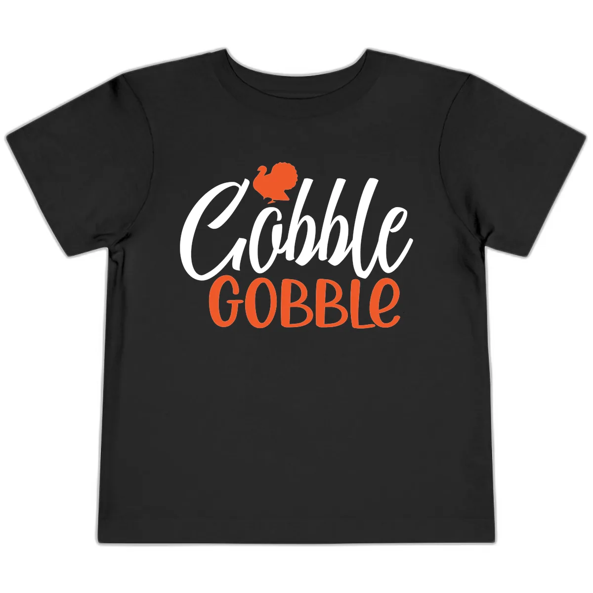 Gobble Gobble Turkey Thanksgiving Design Toddler T-Shirt in Black