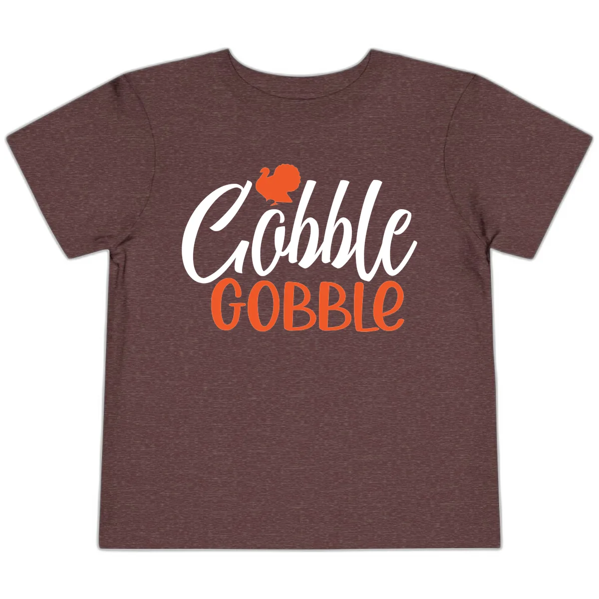Gobble Gobble Turkey Thanksgiving Design Toddler T-Shirt in Heather Maroon