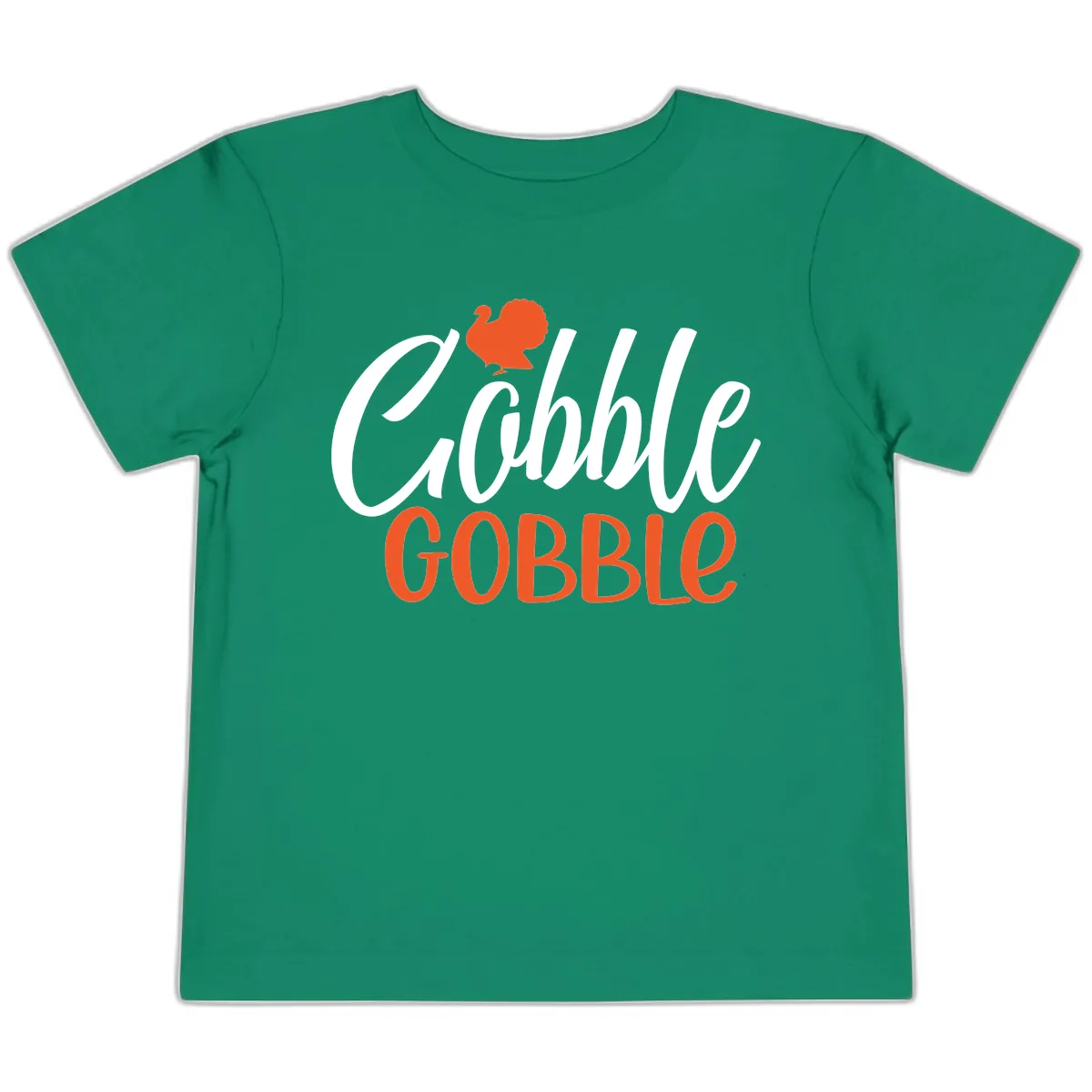 Gobble Gobble Turkey Thanksgiving Design Toddler T-Shirt in Kelly