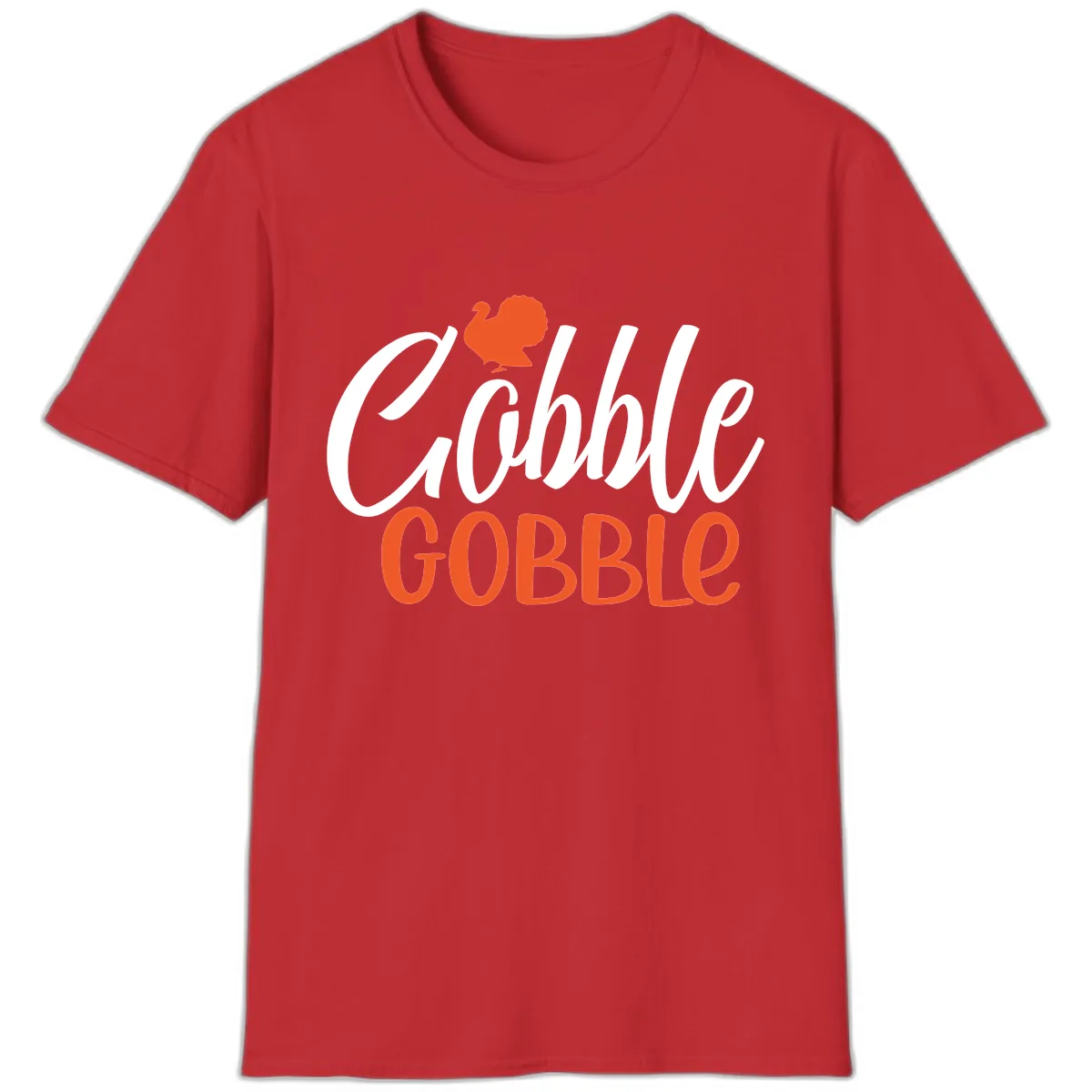 Gobble Gobble Turkey Thanksgiving Design T-Shirt in Red
