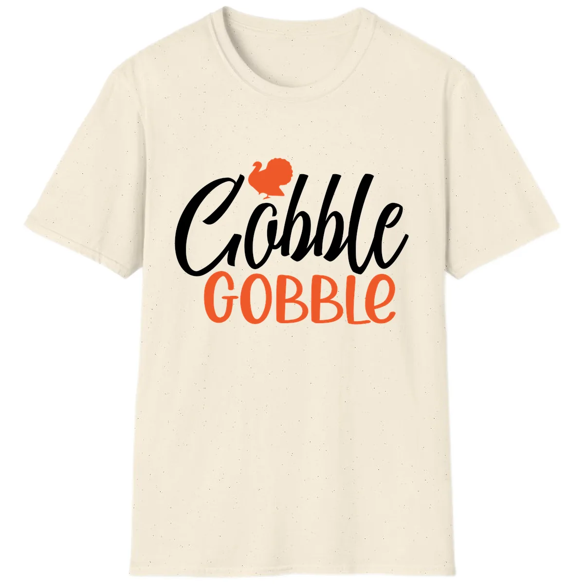 Gobble Gobble Turkey Thanksgiving Design T-Shirt in Natural