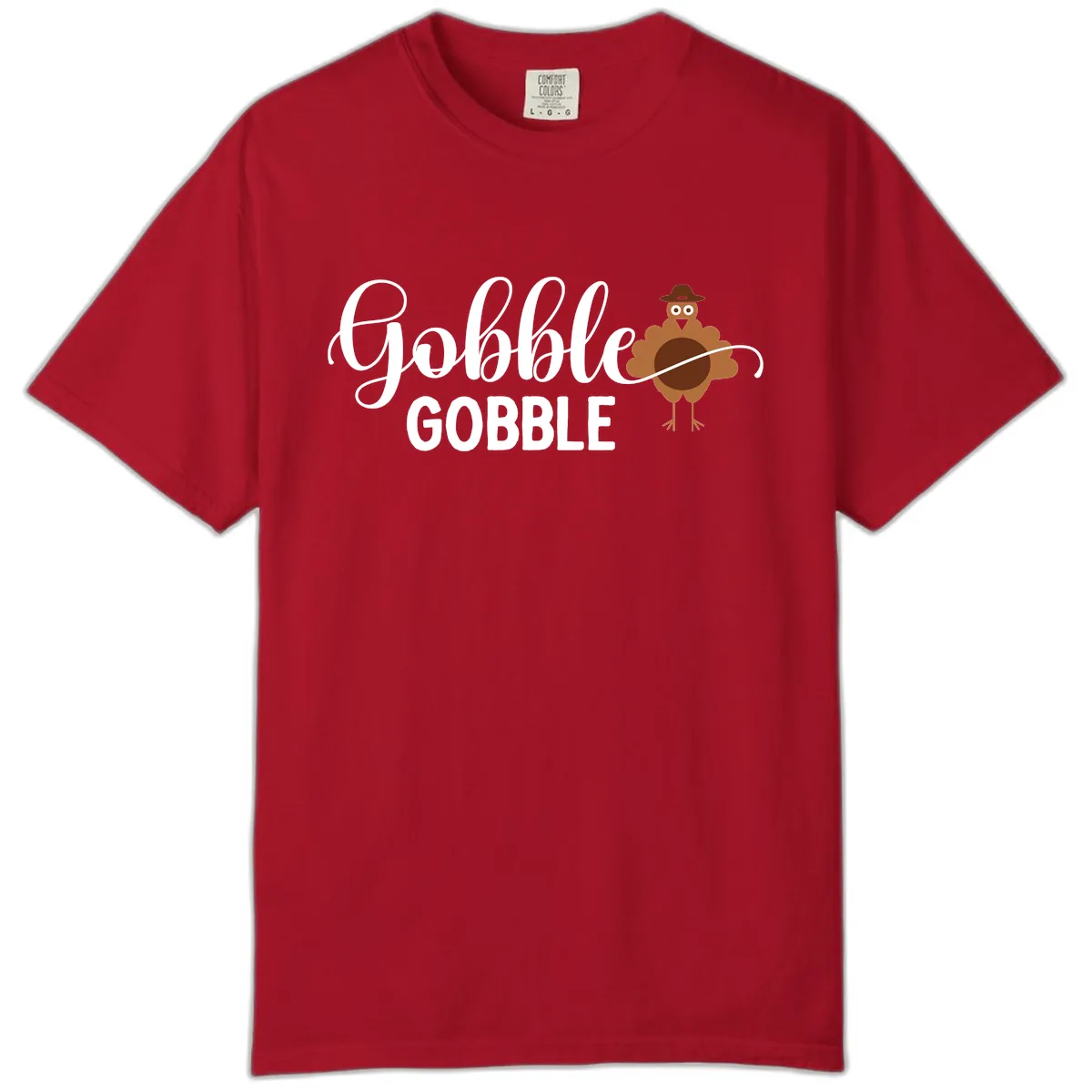 Gobble Gobble Turkey Thanksgiving Celebration Comfort Color in Red
