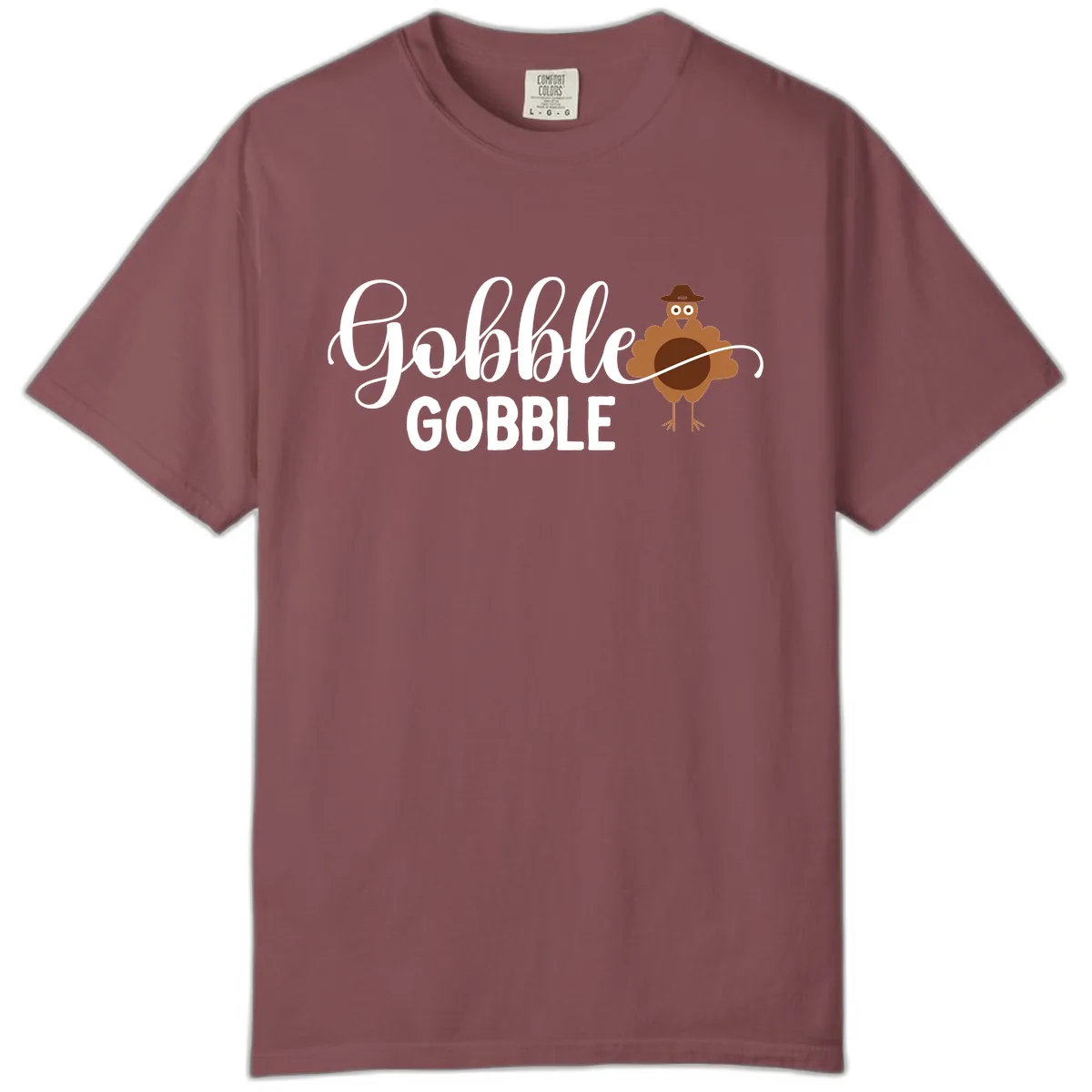 Gobble Gobble Turkey Thanksgiving Celebration Comfort Color in Brick