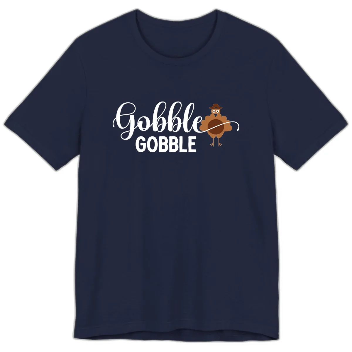 Gobble Gobble Turkey Thanksgiving Celebration Premium T-Shirt in Navy