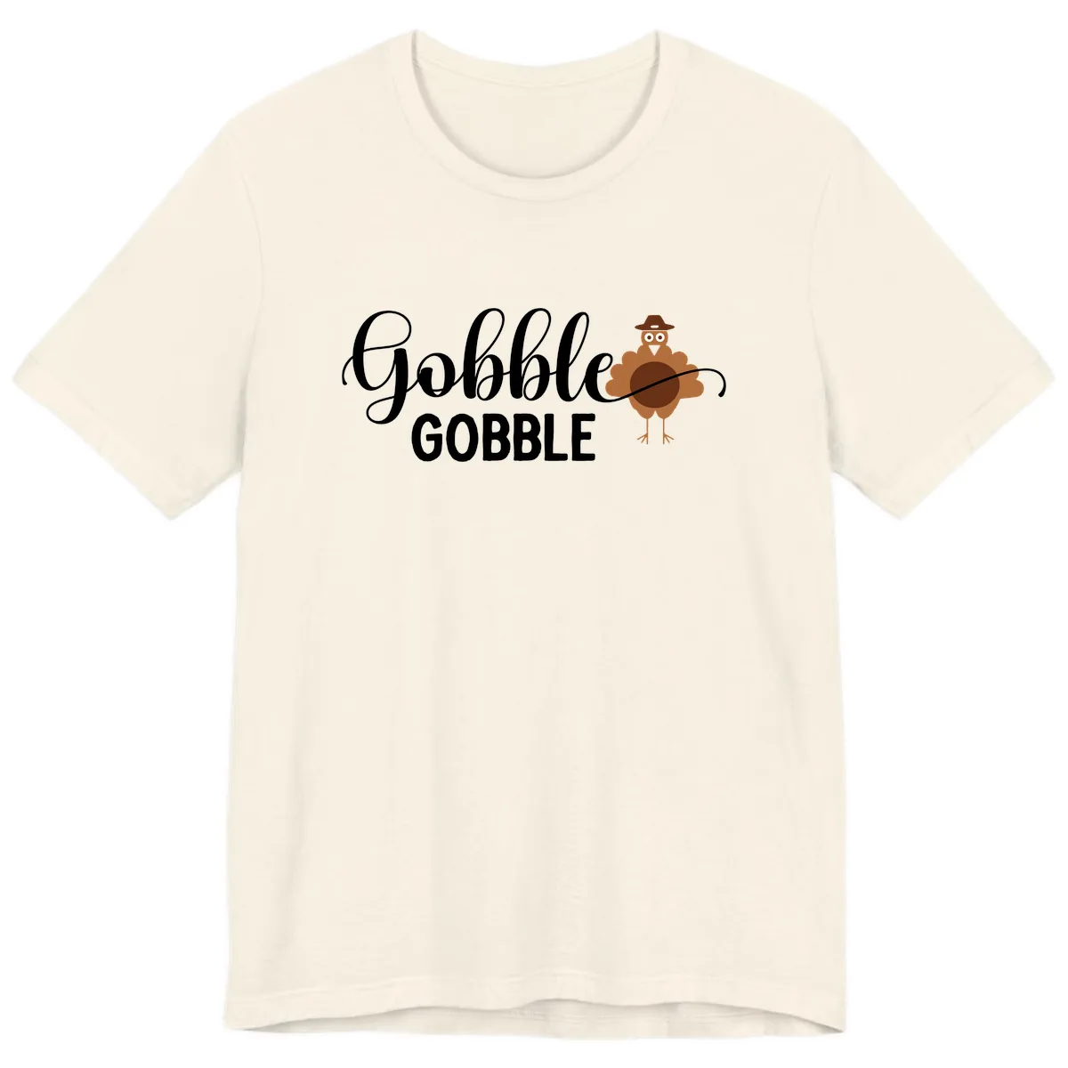 Gobble Gobble Turkey Thanksgiving Celebration Premium T-Shirt in Natural
