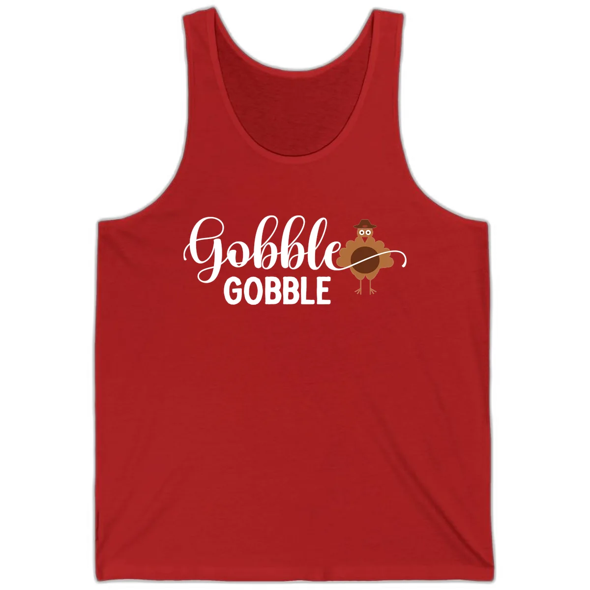 Gobble Gobble Turkey Thanksgiving Celebration Tank in Red