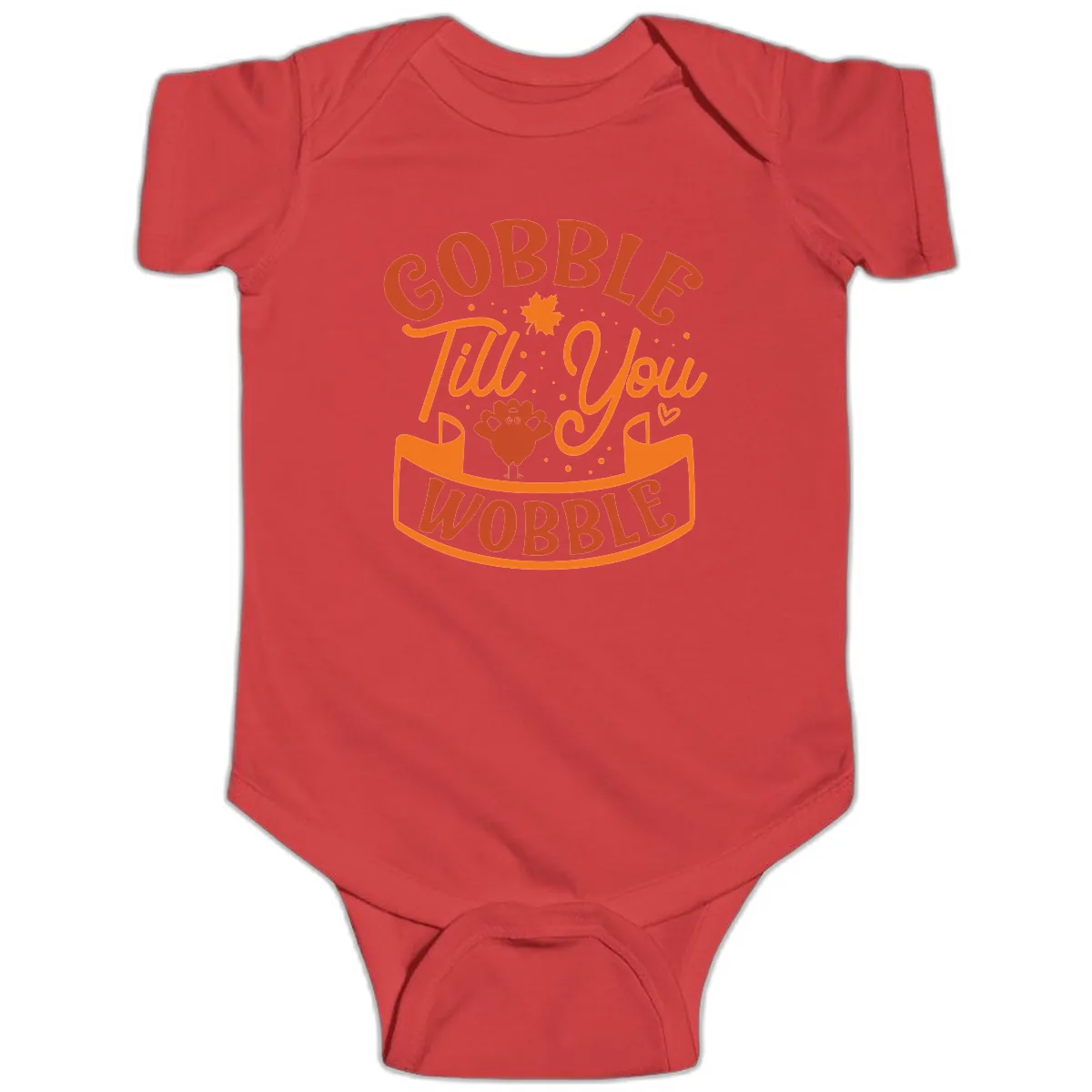 Gobble Till You Wobble Turkey Design Baby Onesie in Red