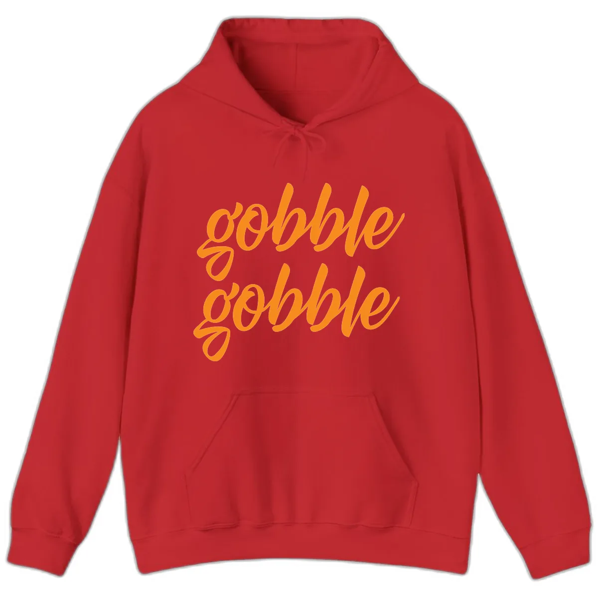 Gobble Gobble Thanksgiving Phrase Hoodie in Red