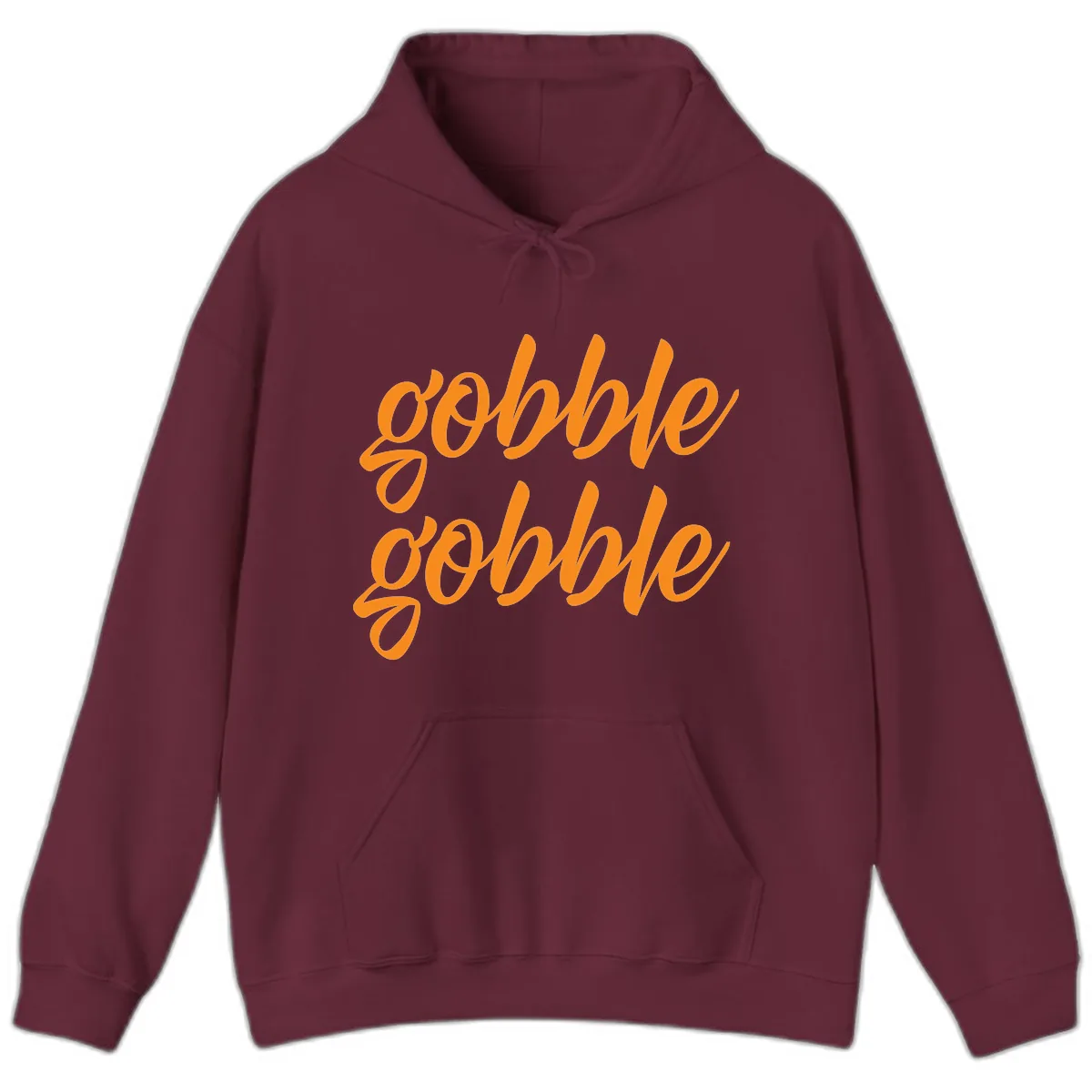 Gobble Gobble Thanksgiving Phrase Hoodie in Maroon