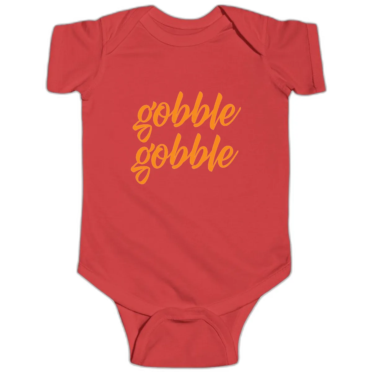 Gobble Gobble Thanksgiving Phrase Baby Onesie in Red