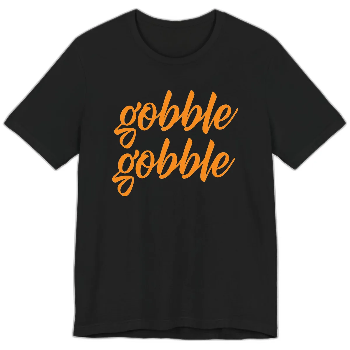 Gobble Gobble Thanksgiving Phrase Premium T-Shirt in Black