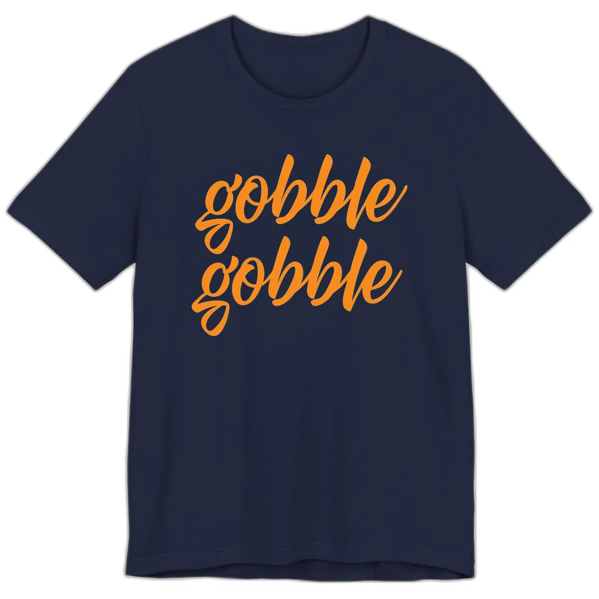 Gobble Gobble Thanksgiving Phrase Premium T-Shirt in Navy