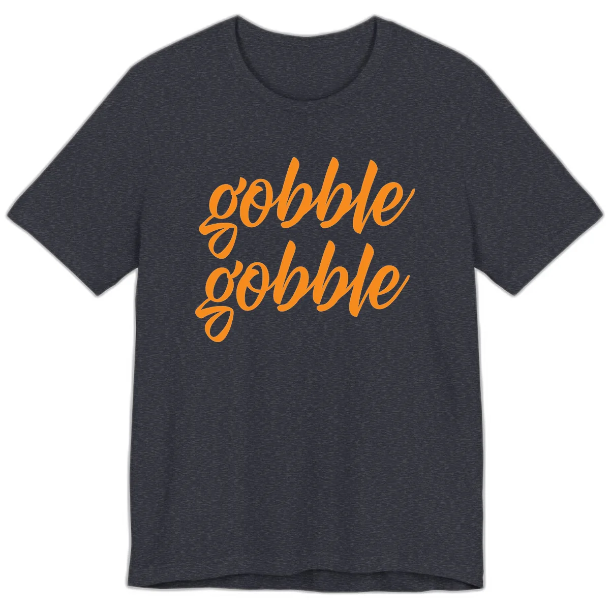 Gobble Gobble Thanksgiving Phrase Premium T-Shirt in Heather Navy