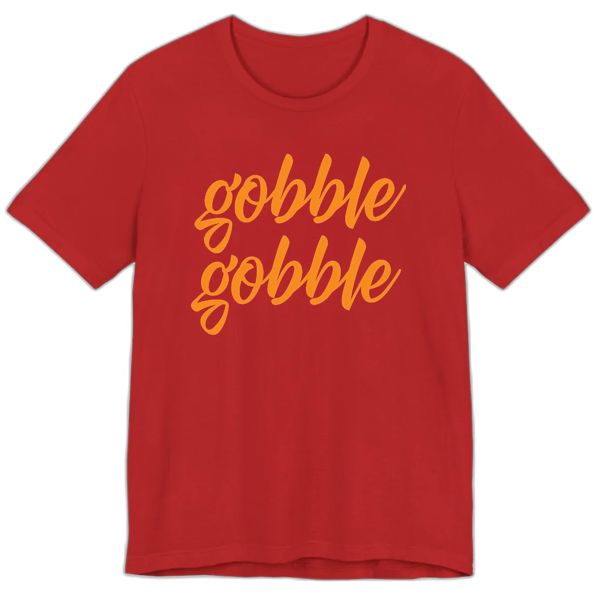 Gobble Gobble Thanksgiving Phrase Premium T-Shirt in Red