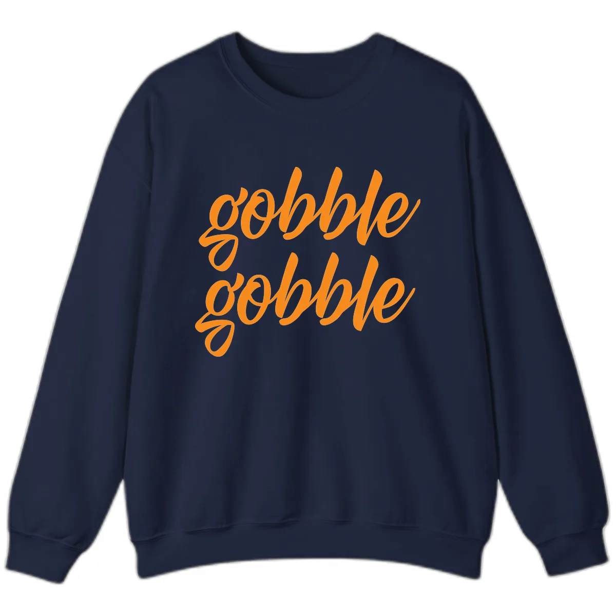 Gobble Gobble Thanksgiving Phrase Sweatshirt in Navy
