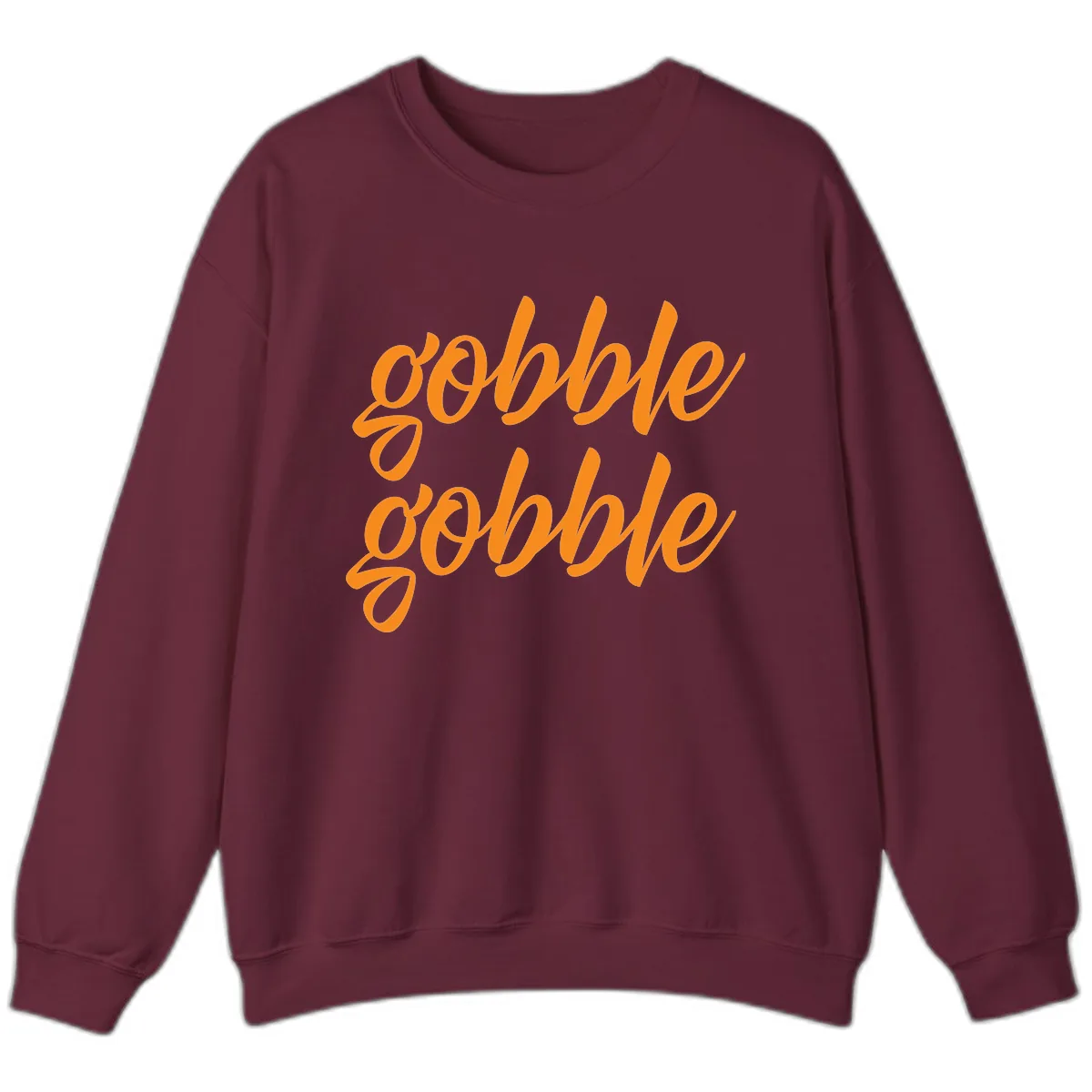 Gobble Gobble Thanksgiving Phrase Sweatshirt in Maroon