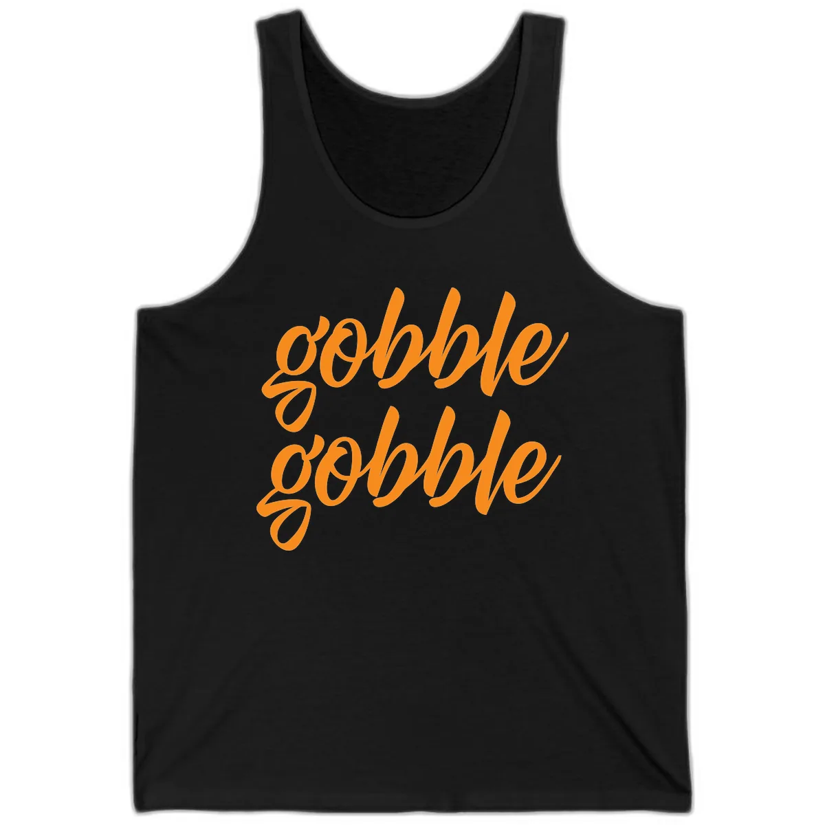 Gobble Gobble Thanksgiving Phrase Tank in Black