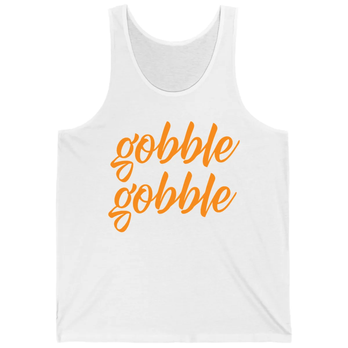 Gobble Gobble Thanksgiving Phrase Tank in White