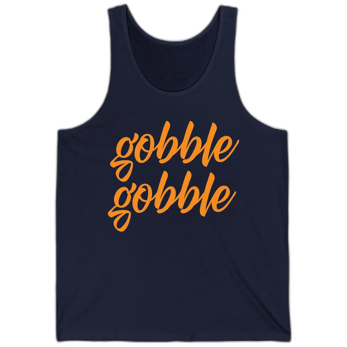 Gobble Gobble Thanksgiving Phrase Tank in Navy