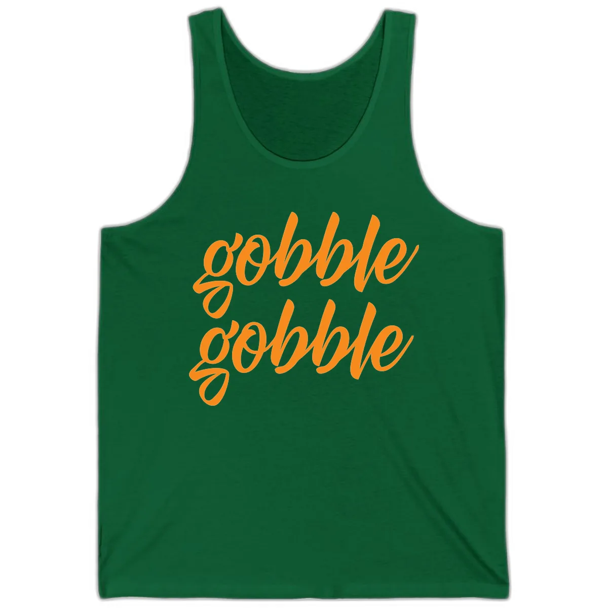 Gobble Gobble Thanksgiving Phrase Tank in Kelly