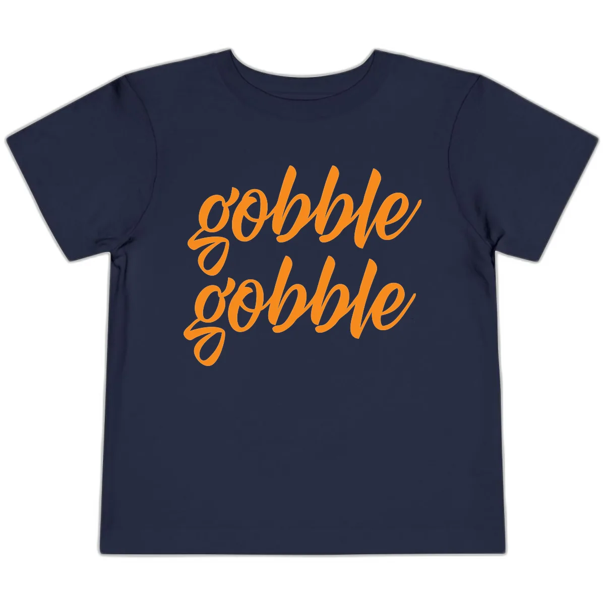 Gobble Gobble Thanksgiving Phrase Toddler T-Shirt in Navy