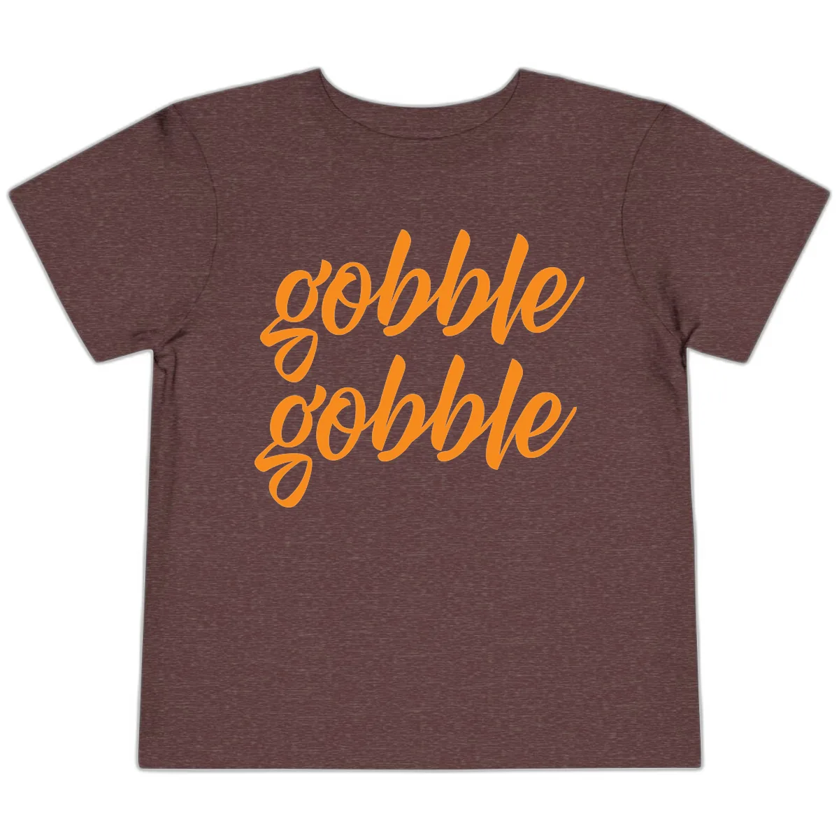 Gobble Gobble Thanksgiving Phrase Toddler T-Shirt in Heather Maroon