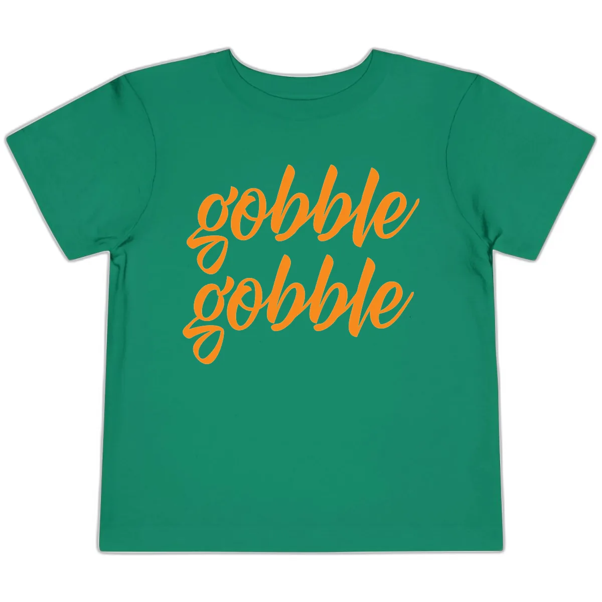 Gobble Gobble Thanksgiving Phrase Toddler T-Shirt in Kelly
