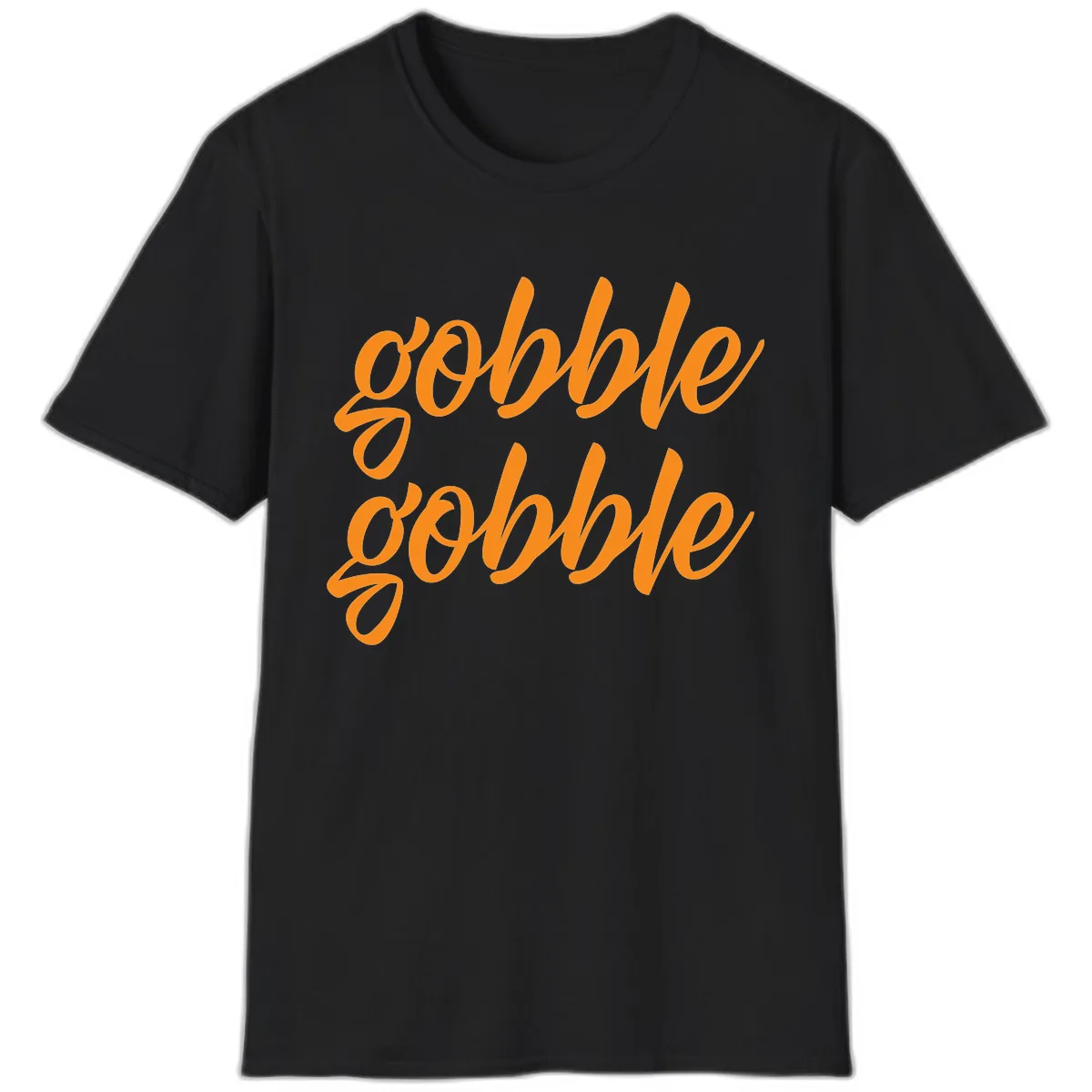 Gobble Gobble Thanksgiving Phrase T-Shirt in Black