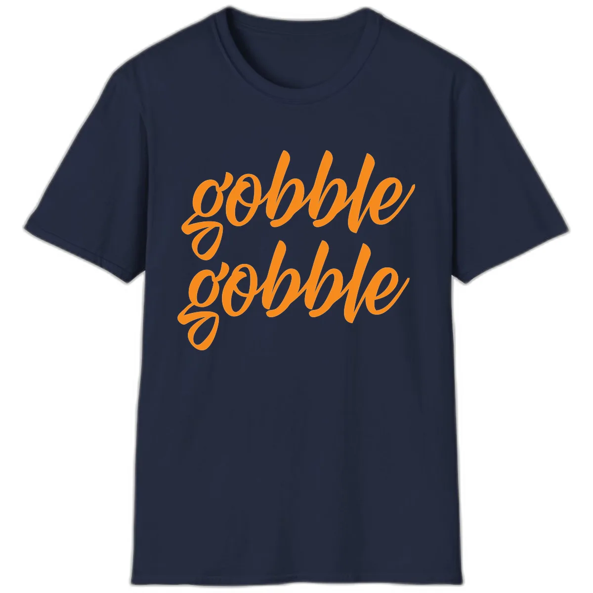 Gobble Gobble Thanksgiving Phrase T-Shirt in Navy