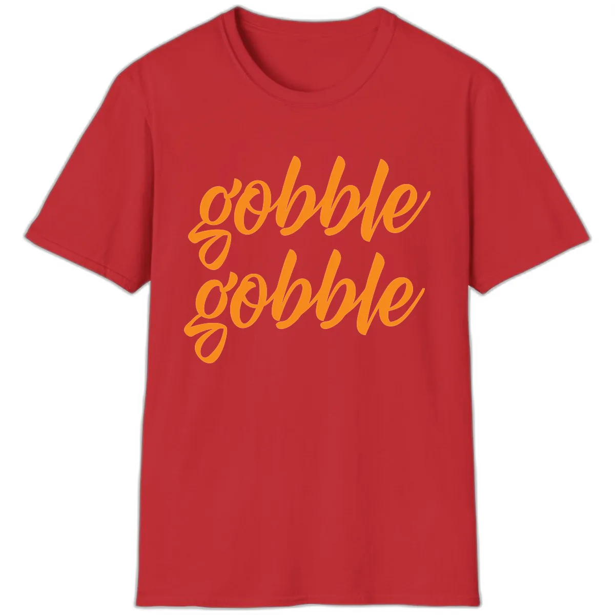 Gobble Gobble Thanksgiving Phrase T-Shirt in Red
