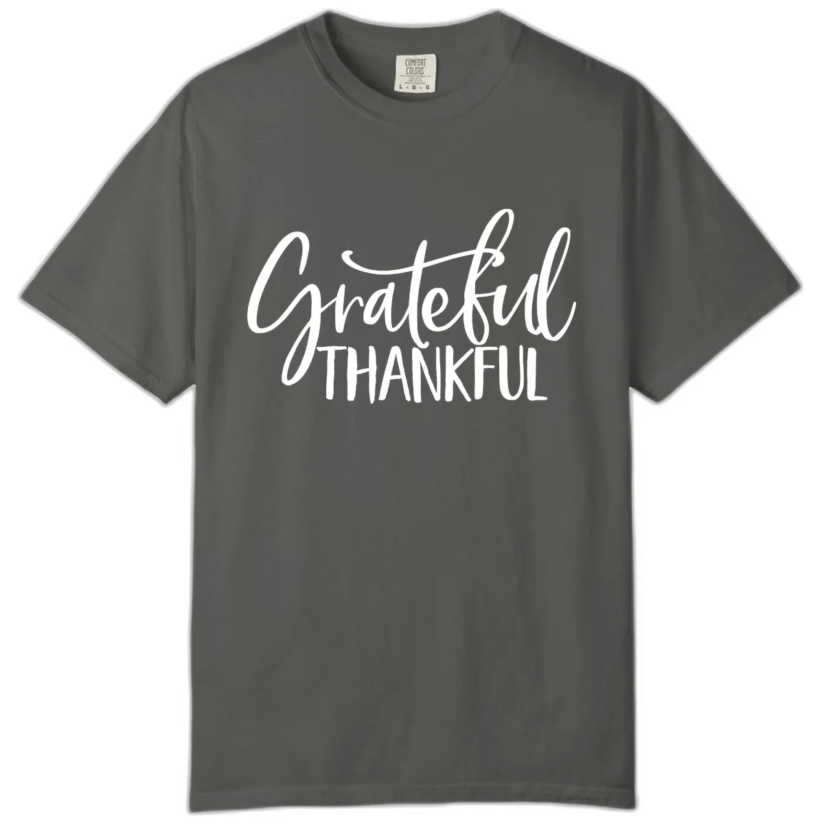 Grateful Thankful Typography Design Comfort Color in Pepper