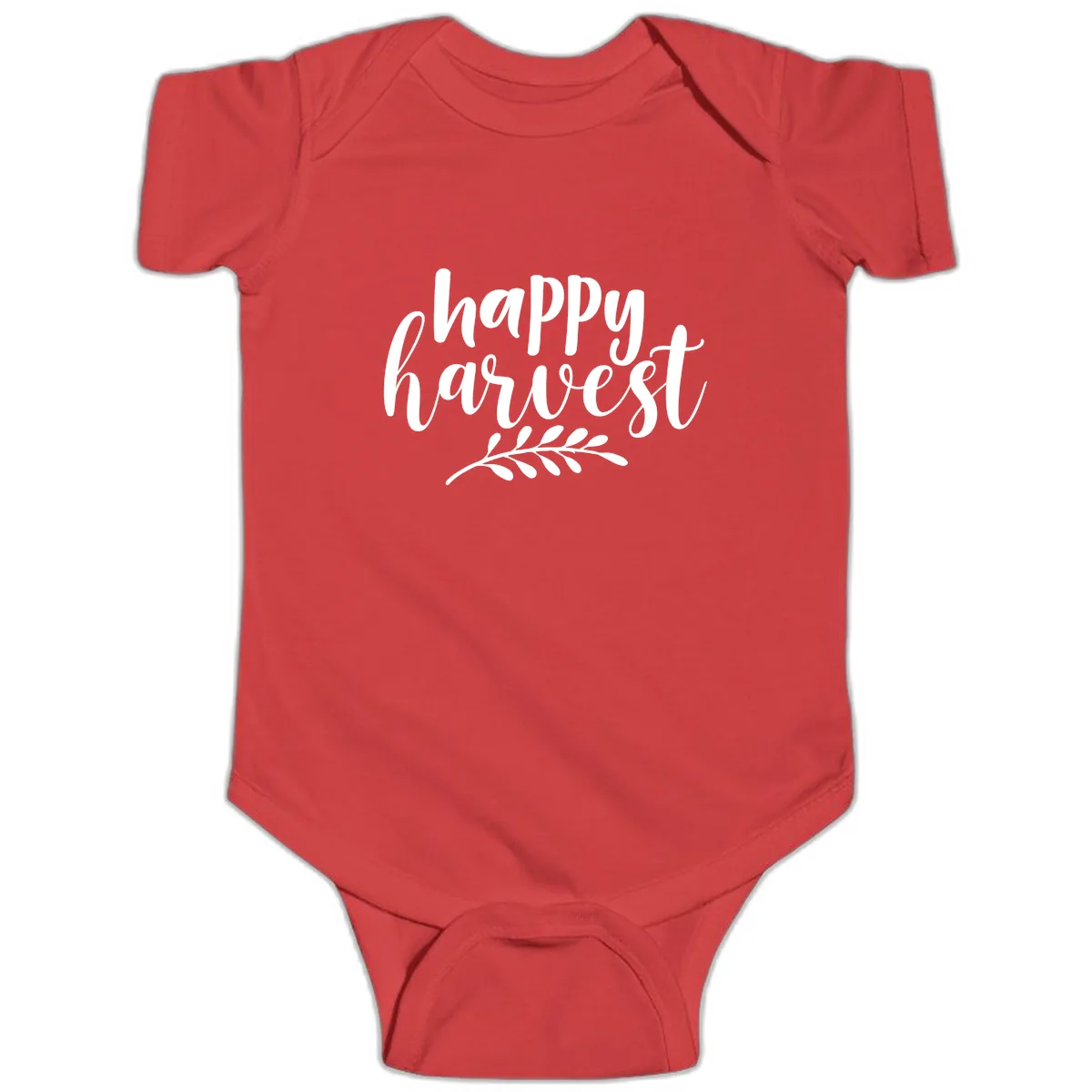 Happy Harvest Autumn Leaves Design Baby Onesie in Red