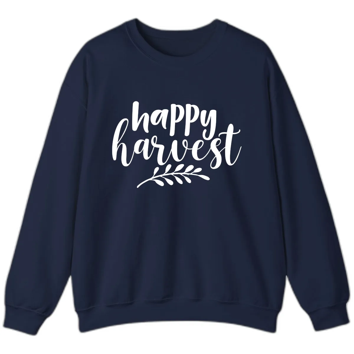 Happy Harvest Autumn Leaves Design Sweatshirt in Navy
