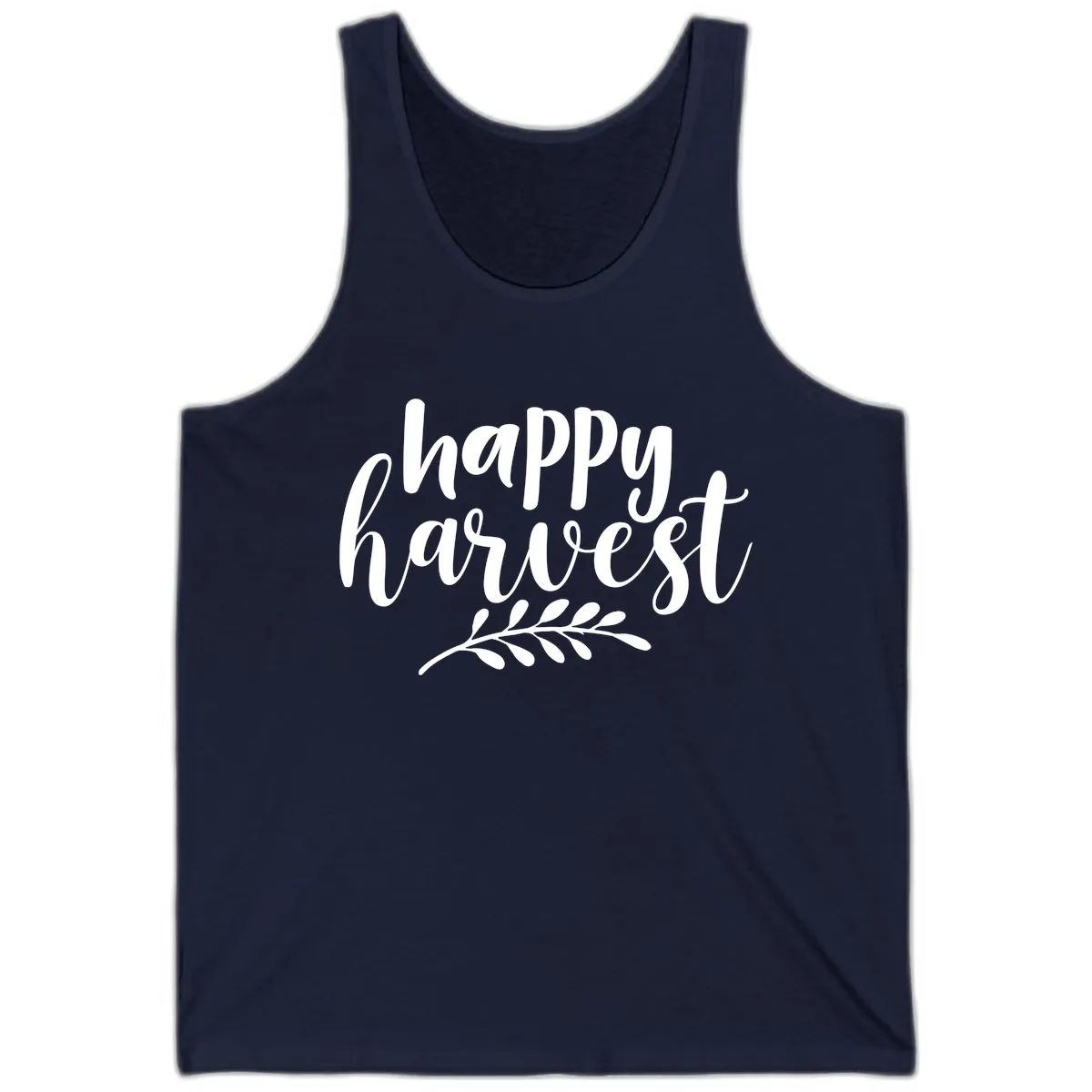 Happy Harvest Autumn Leaves Design Tank in Navy