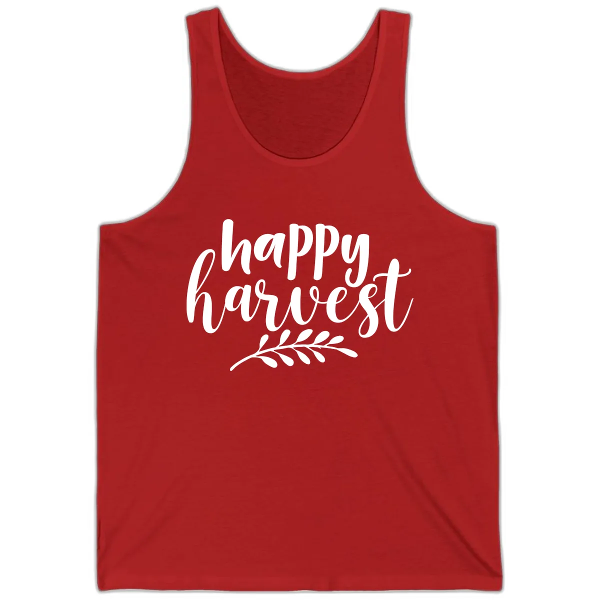 Happy Harvest Autumn Leaves Design Tank in Red