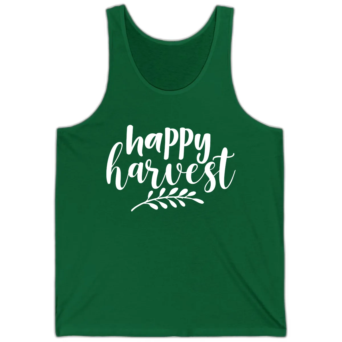 Happy Harvest Autumn Leaves Design Tank in Kelly