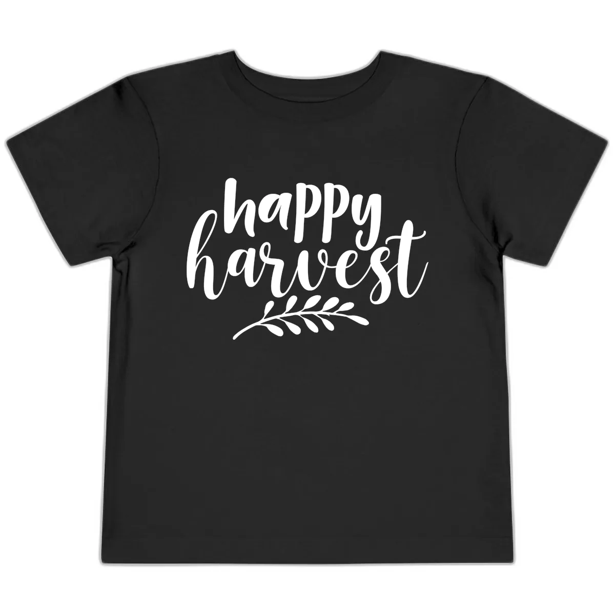 Happy Harvest Autumn Leaves Design Toddler T-Shirt in Black