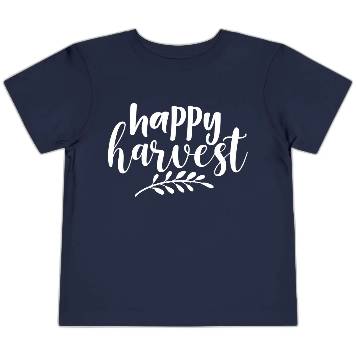 Happy Harvest Autumn Leaves Design Toddler T-Shirt in Navy