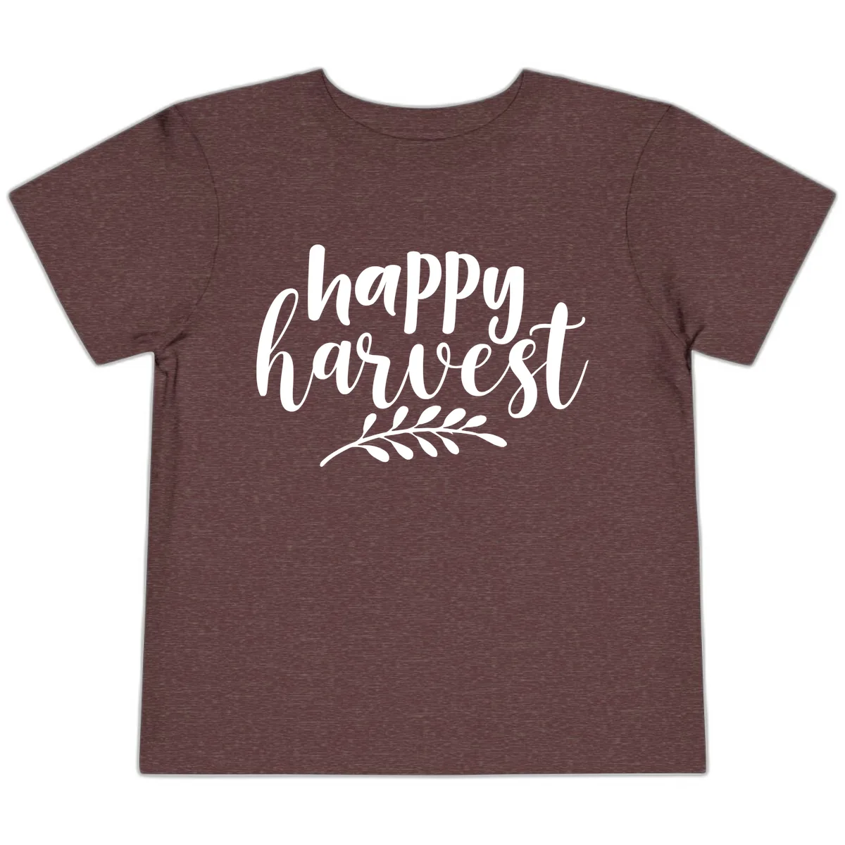 Happy Harvest Autumn Leaves Design Toddler T-Shirt in Heather Maroon