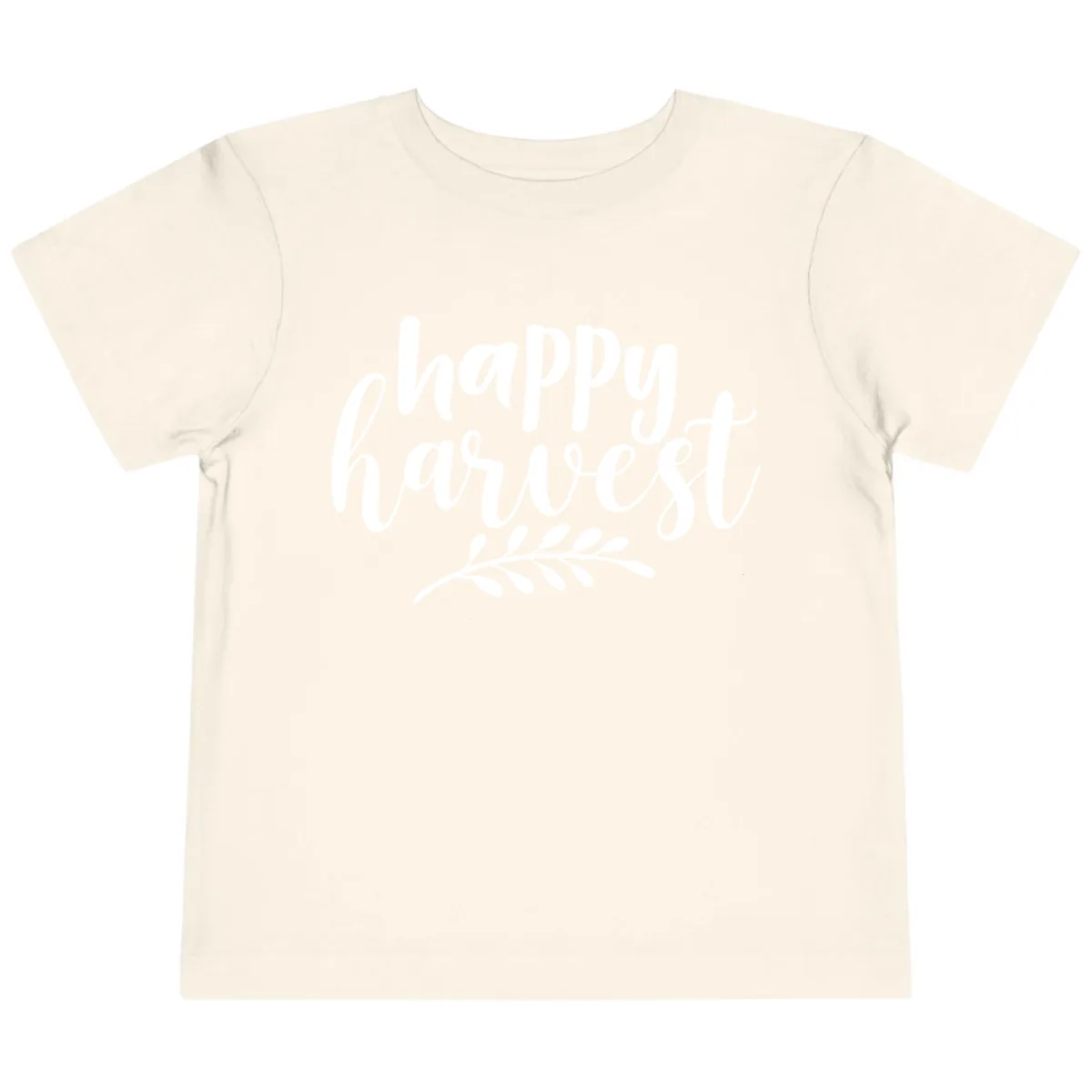 Happy Harvest Autumn Leaves Design Toddler T-Shirt in Natural
