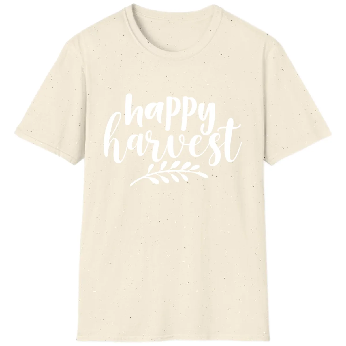 Happy Harvest Autumn Leaves Design T-Shirt in Natural