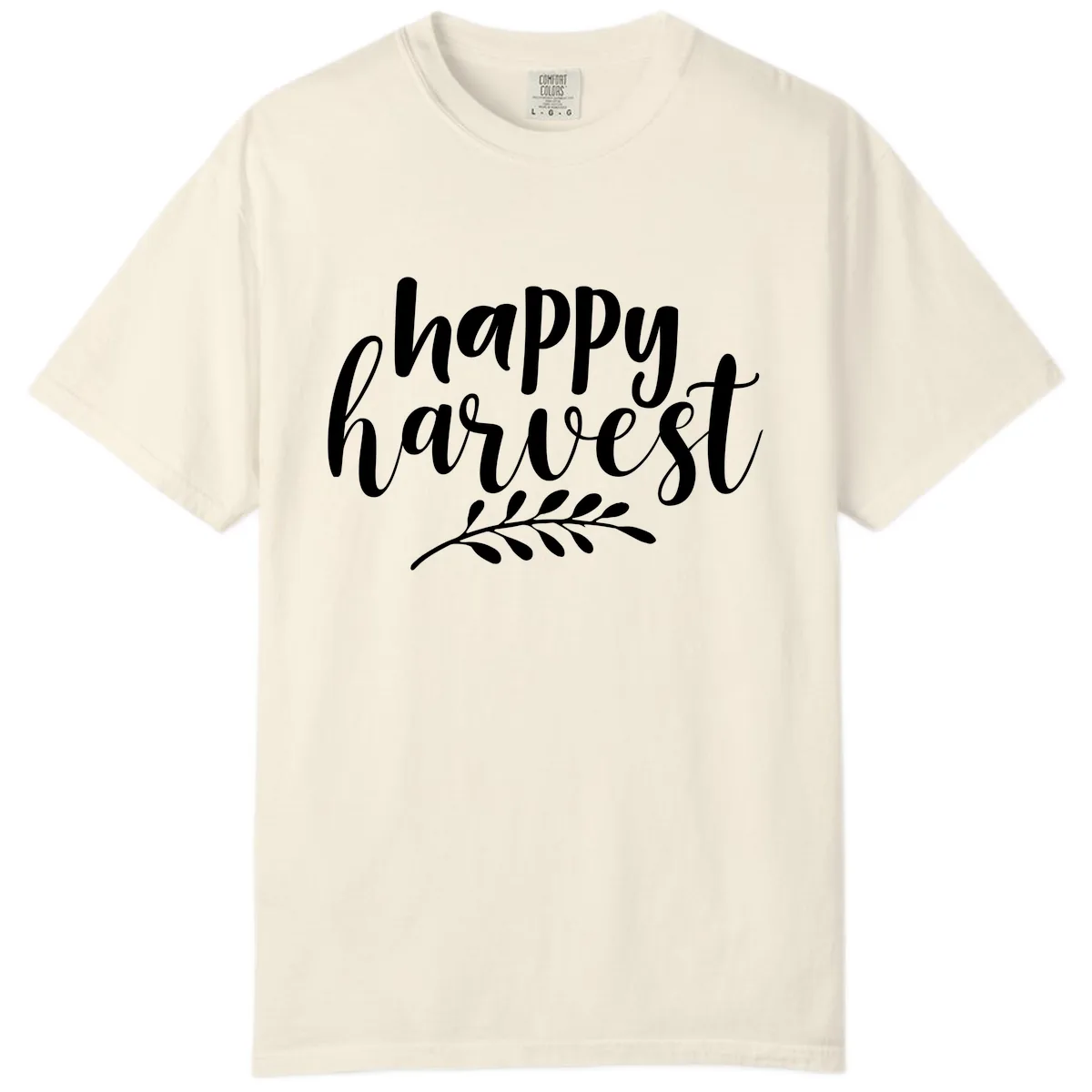 Happy Harvest Script Design Comfort Color in Ivory