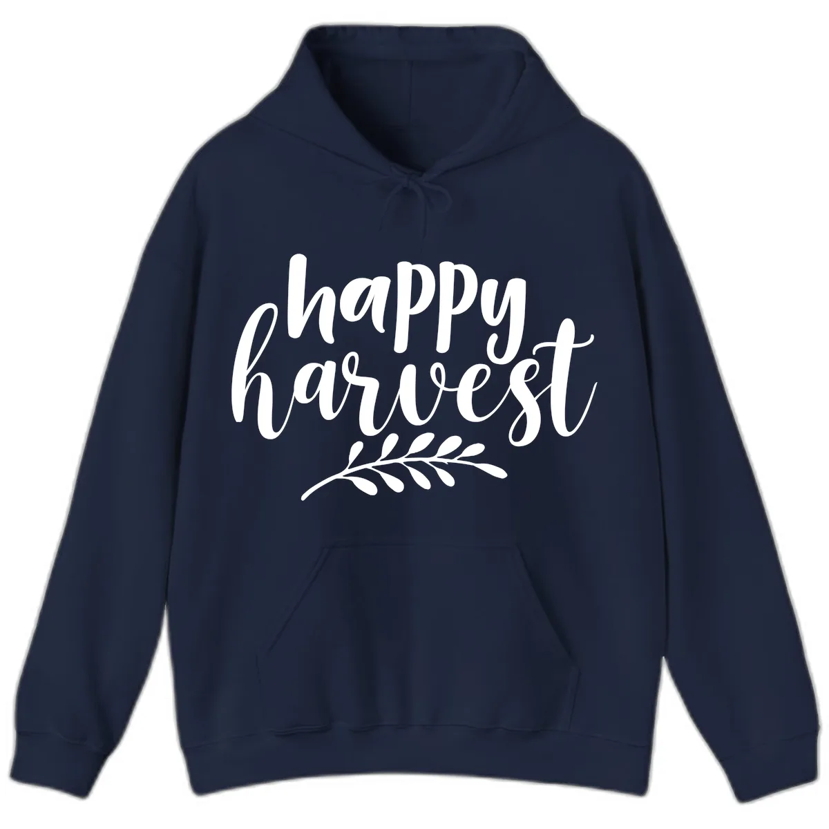 Happy Harvest Script Design Hoodie in Navy