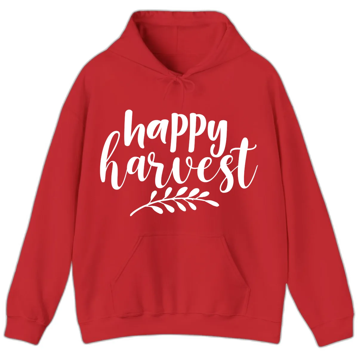 Happy Harvest Script Design Hoodie in Red