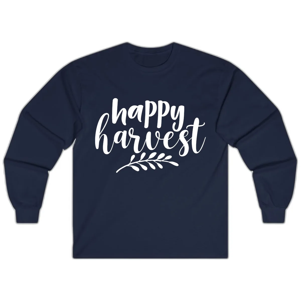 Happy Harvest Script Design Long Sleeve in Navy