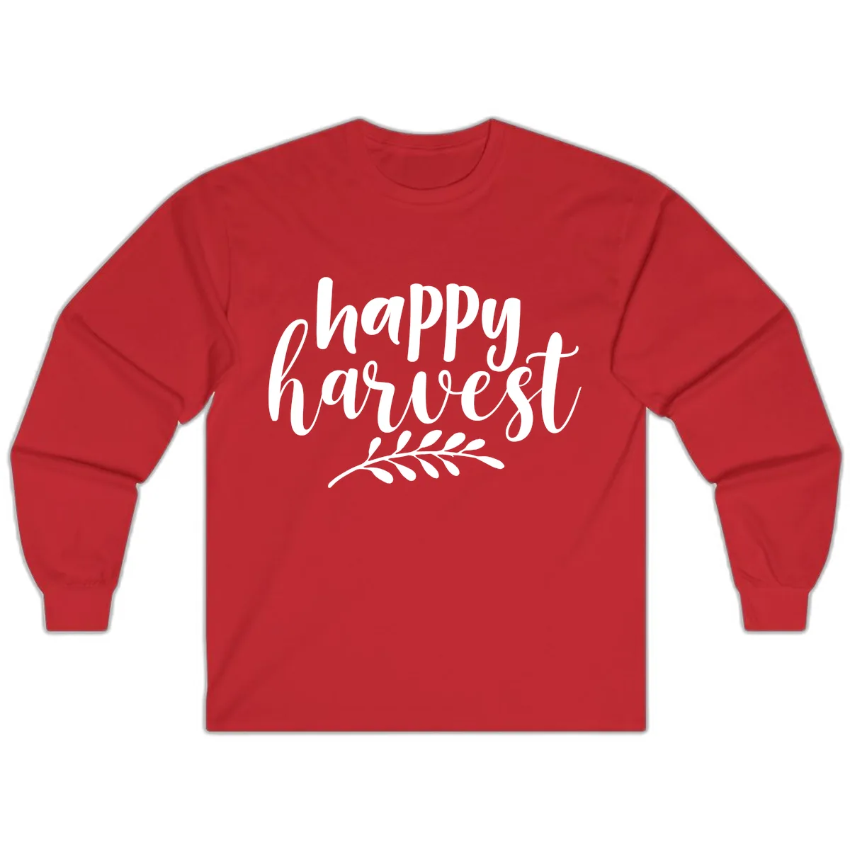 Happy Harvest Script Design Long Sleeve in Red
