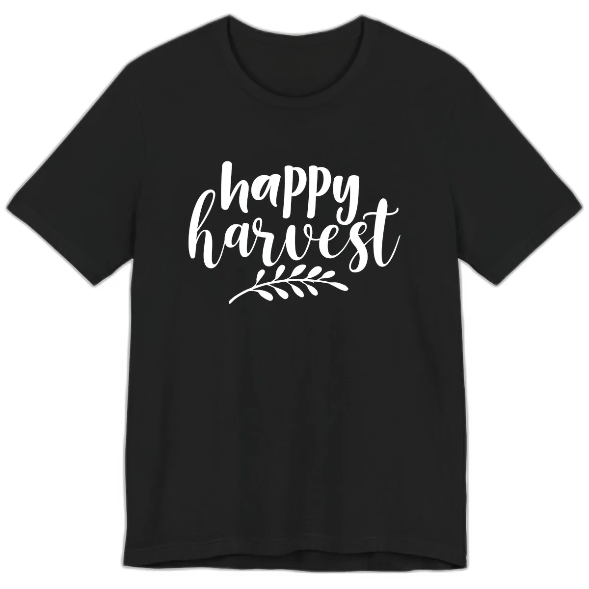 Happy Harvest Script Design Premium T-Shirt in Black