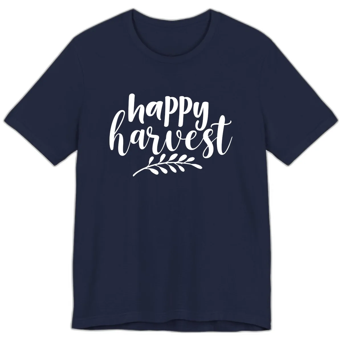 Happy Harvest Script Design Premium T-Shirt in Navy